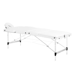 Balance stół składany do masażu aluminiowy 3 segmentowy biały