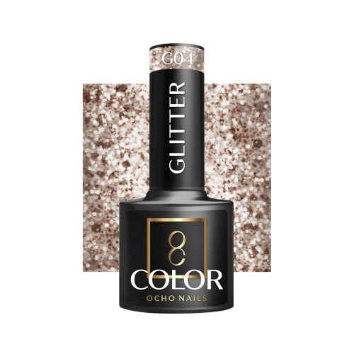 OCHO NAILS Lakier hybrydowy glitter G04 -5 g 1