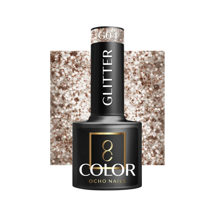 OCHO NAILS Lakier hybrydowy glitter G04 -5 g 1