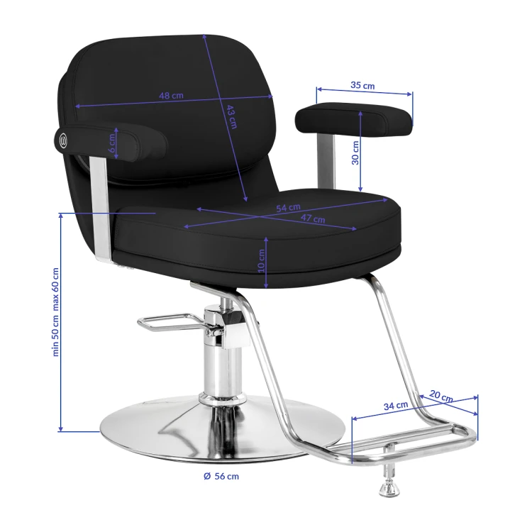 Fotel fryzjerski Omega Astra czarny 10