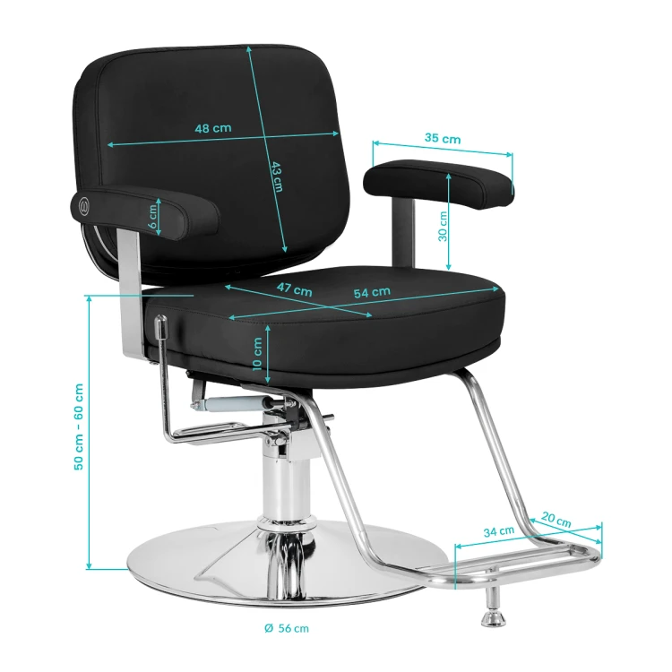 Fotel fryzjerski Omega Astra Plus czarny 11
