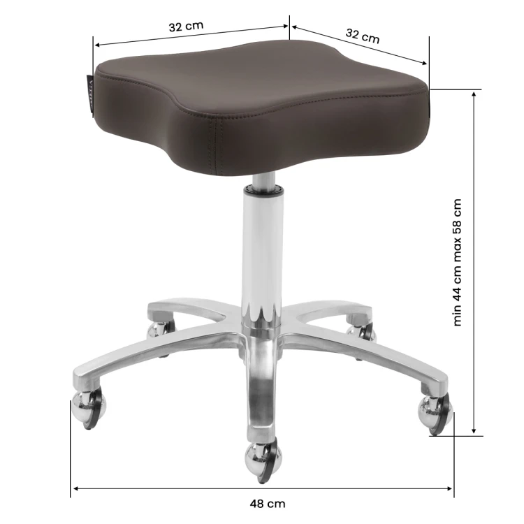 Taboret obrotowy Omega Supremo brązowe 5