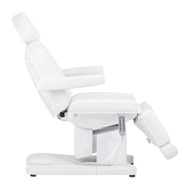 Fotel kosmetyczny elektryczny Azzurro 708A 4 silniki z podgrzewaniem super biały 2