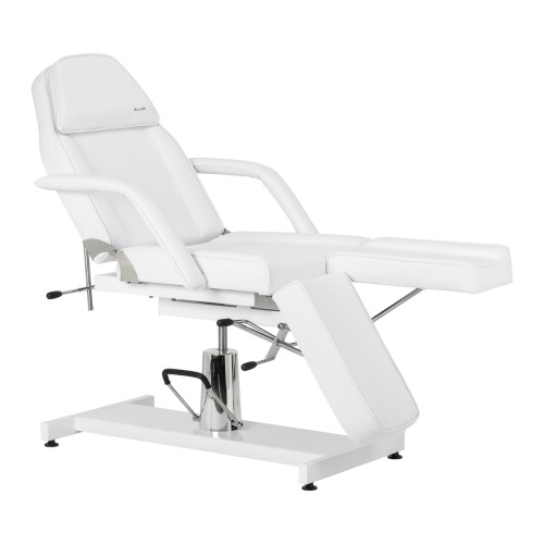 Fotel kosmetyczny hydrauliczny do pedicure Sillon 210 z kołyską i dzielonym podnóżkiem biały 2