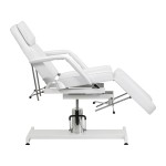 Fotel kosmetyczny hydrauliczny do pedicure Sillon 210 z kołyską i dzielonym podnóżkiem biały 6
