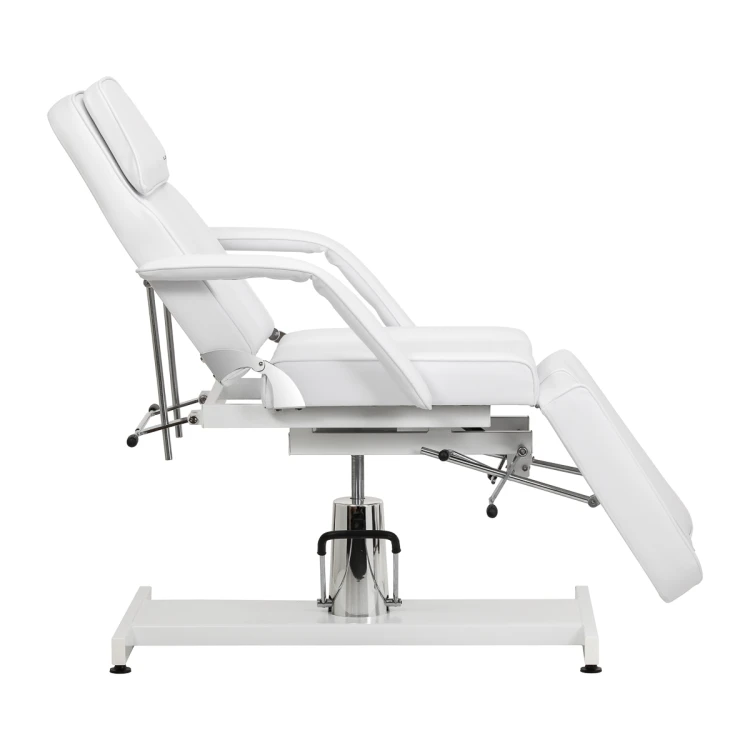 Fotel kosmetyczny hydrauliczny do pedicure Sillon 210 z kołyską i dzielonym podnóżkiem biały 7