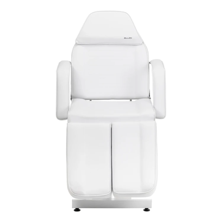Fotel kosmetyczny hydrauliczny do pedicure Sillon 210 z kołyską i dzielonym podnóżkiem biały 10