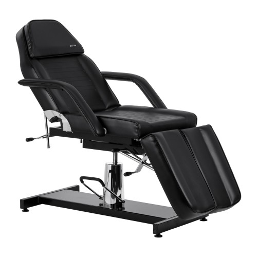 Fotel kosmetyczny hydrauliczny do pedicure Sillon 210 z kołyską i dzielonym podnóżkiem czarny 1