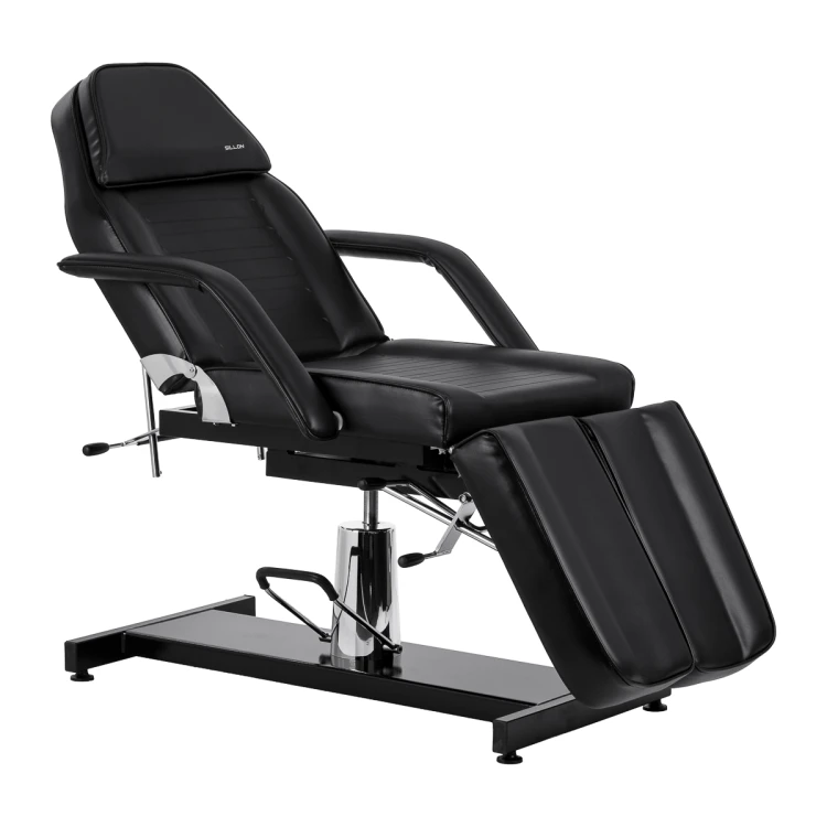 Fotel kosmetyczny hydrauliczny do pedicure Sillon 210 z kołyską i dzielonym podnóżkiem czarny 1