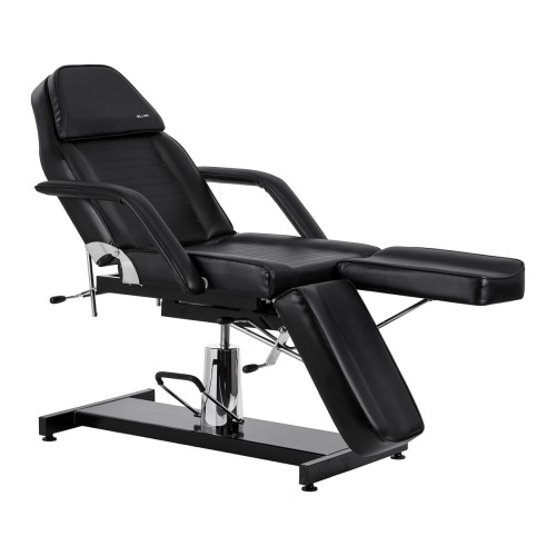 Fotel kosmetyczny hydrauliczny do pedicure Sillon 210 z kołyską i dzielonym podnóżkiem czarny 2