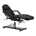 Fotel kosmetyczny hydrauliczny do pedicure Sillon 210 z kołyską i dzielonym podnóżkiem czarny 3