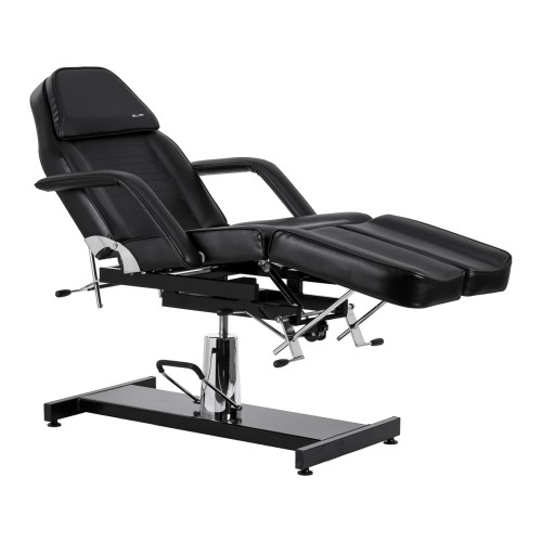 Fotel kosmetyczny hydrauliczny do pedicure Sillon 210 z kołyską i dzielonym podnóżkiem czarny 3
