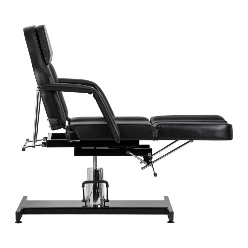 Fotel kosmetyczny hydrauliczny do pedicure Sillon 210 z kołyską i dzielonym podnóżkiem czarny 4