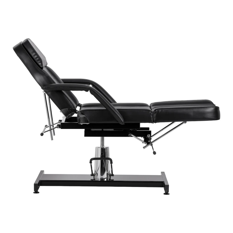 Fotel kosmetyczny hydrauliczny do pedicure Sillon 210 z kołyską i dzielonym podnóżkiem czarny 5