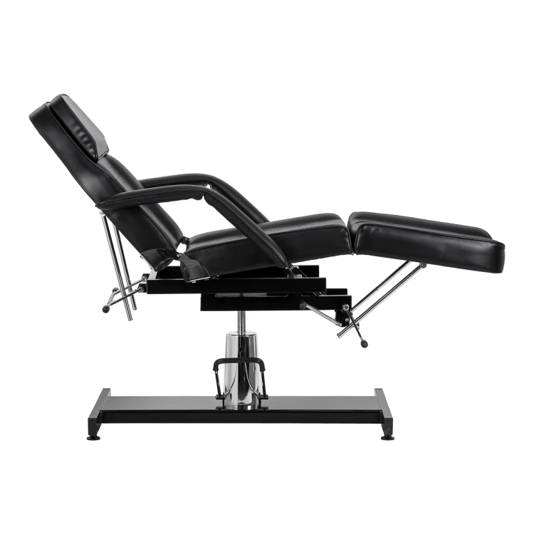 Fotel kosmetyczny hydrauliczny do pedicure Sillon 210 z kołyską i dzielonym podnóżkiem czarny 6