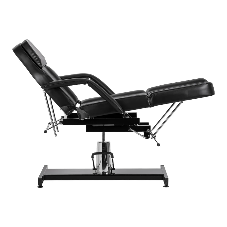 Fotel kosmetyczny hydrauliczny do pedicure Sillon 210 z kołyską i dzielonym podnóżkiem czarny 7