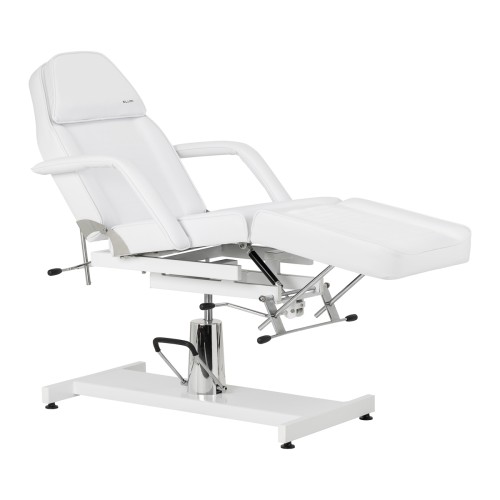 Fotel kosmetyczny hydrauliczny Sillon 210 z kołyską biały 3