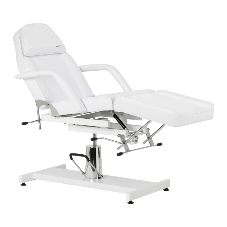Fotel kosmetyczny hydrauliczny Sillon 210 z kołyską biały 3