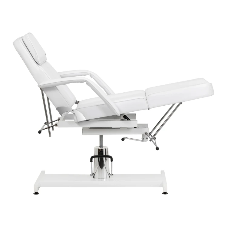 Fotel kosmetyczny hydrauliczny Sillon 210 z kołyską biały 4