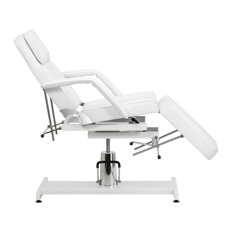 Fotel kosmetyczny hydrauliczny Sillon 210 z kołyską biały 5