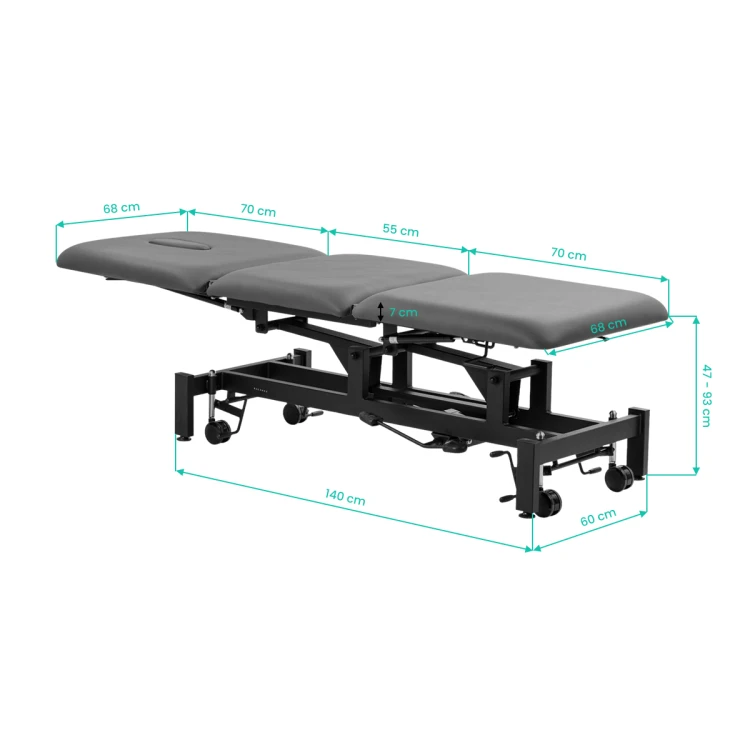 Stół rehabilitacyjny do masażu i fizjoterapii hydrauliczny Balance Solidum 3 Szary 16