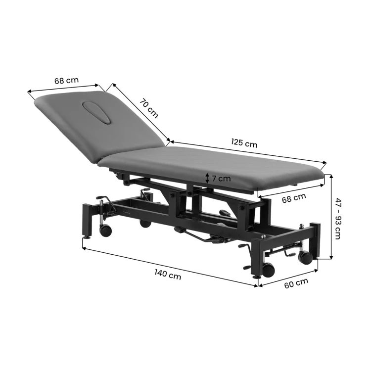 Stół rehabilitacyjny do masażu i fizjoterapii hydrauliczny Balance Solidum 5 Szary 13