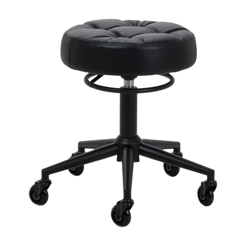 Taboret fryzjerski Gabbiano D054 czarny z czarną podstawą 1