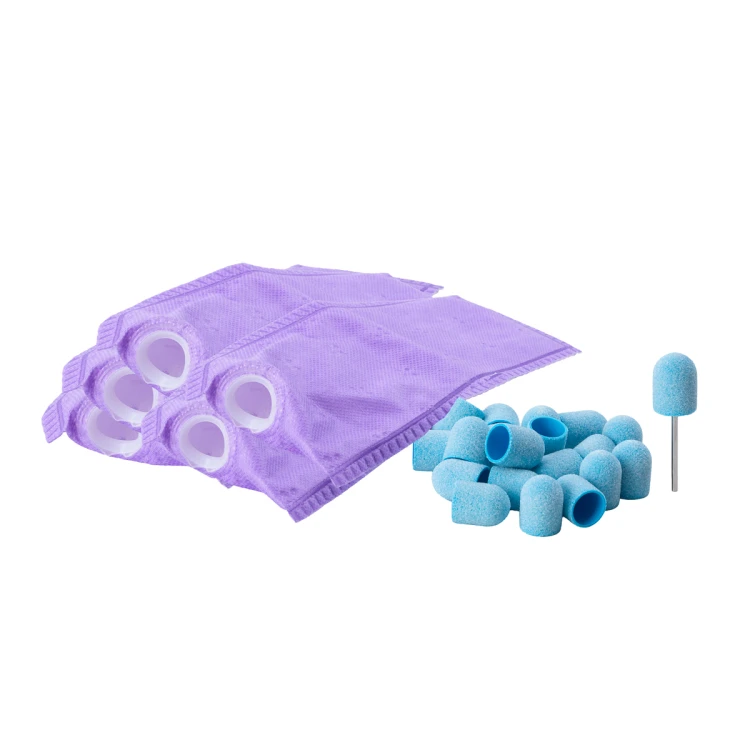 Zestaw pedicure 5 filtrów do frezarki EXO, nośnik gumowy 13mm, kapturki EXO Med Cap 1