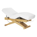 Leżanka SPA Sillon Siesta biała z jasnobrązową podstawą 1