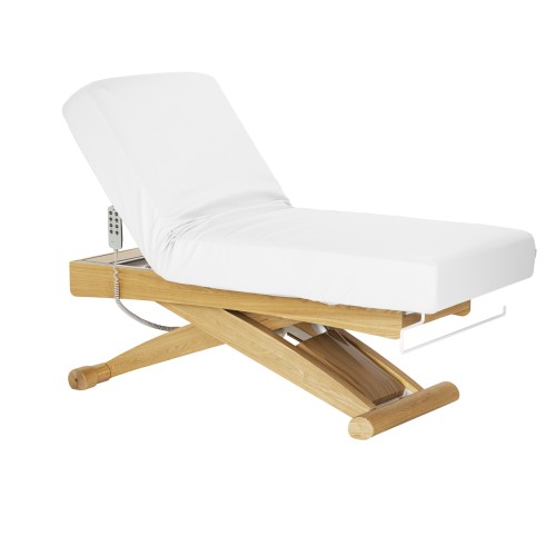 Leżanka SPA Sillon Siesta biała z jasnobrązową podstawą 3