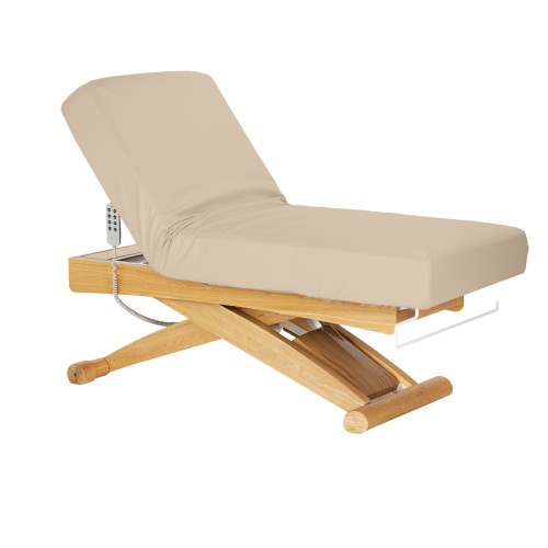 Leżanka SPA Sillon Siesta beżowa z jasnobrązową podstawą 3