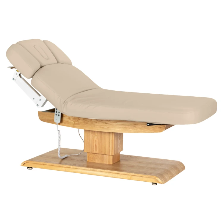 Leżanka SPA Sillon Relax beżowa z jasnobrązową podstawą 2