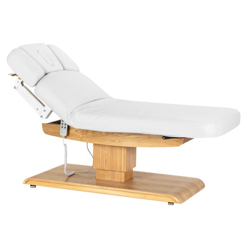 Leżanka SPA Sillon Relax biała z jasnobrązową podstawą 2