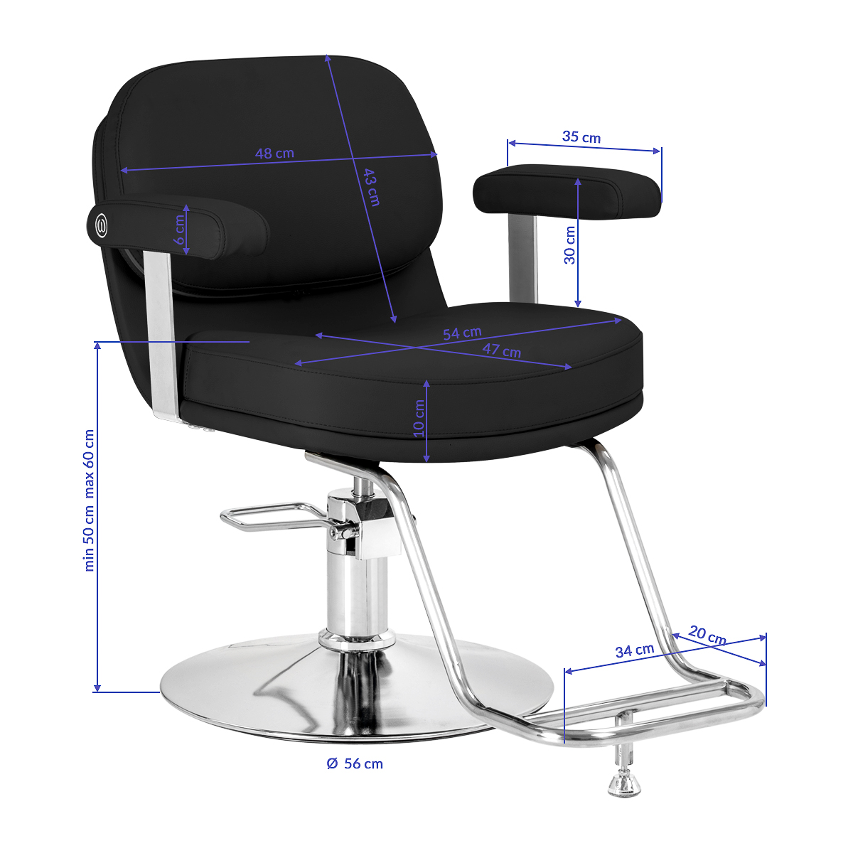 Fotel fryzjerski Omega Astra czarny 10