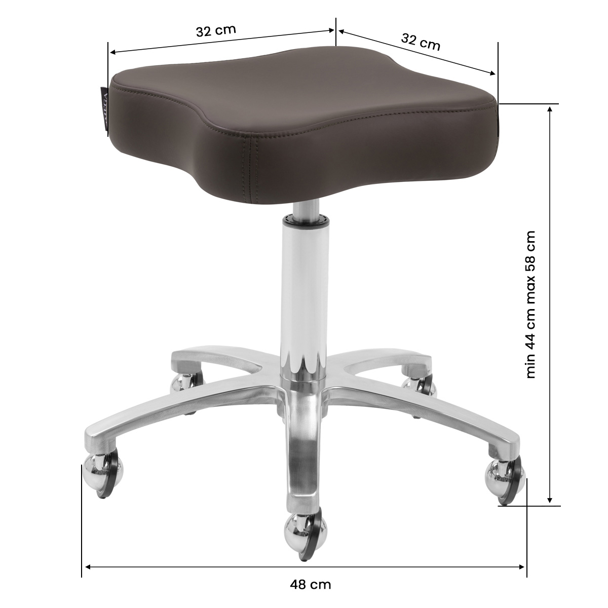 Taboret obrotowy Omega Supremo brązowe 5
