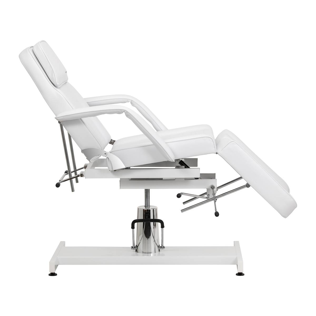 Fotel kosmetyczny hydrauliczny do pedicure Sillon 210 z kołyską i dzielonym podnóżkiem biały 6
