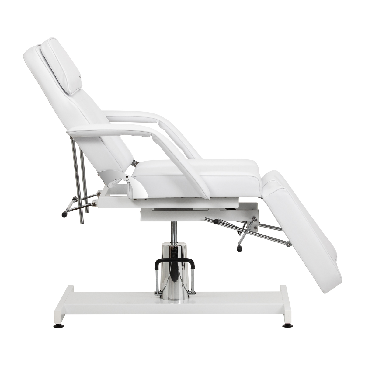 Fotel kosmetyczny hydrauliczny do pedicure Sillon 210 z kołyską i dzielonym podnóżkiem biały 7