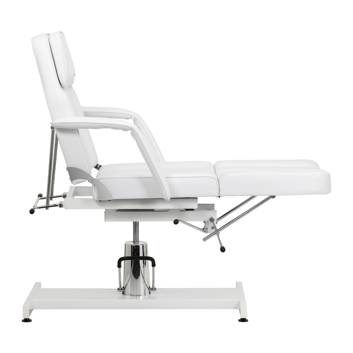 Fotel kosmetyczny hydrauliczny do pedicure Sillon 210 z kołyską i dzielonym podnóżkiem biały 8
