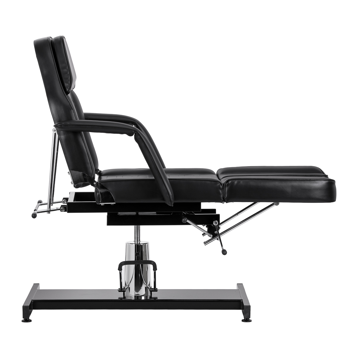 Fotel kosmetyczny hydrauliczny do pedicure Sillon 210 z kołyską i dzielonym podnóżkiem czarny 4