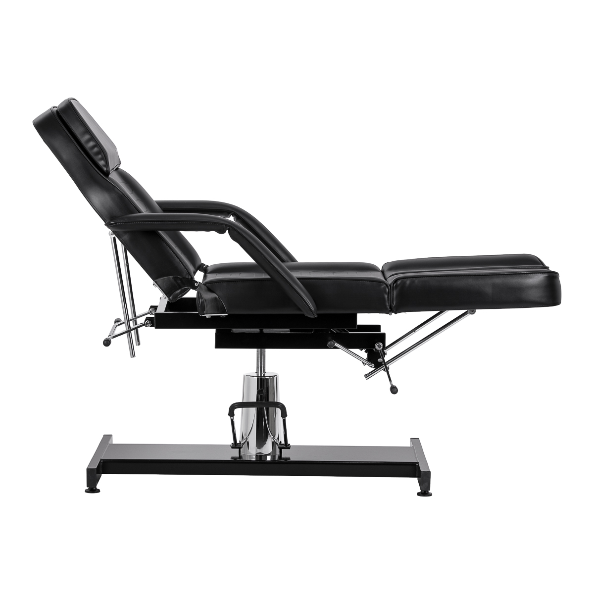 Fotel kosmetyczny hydrauliczny do pedicure Sillon 210 z kołyską i dzielonym podnóżkiem czarny 5