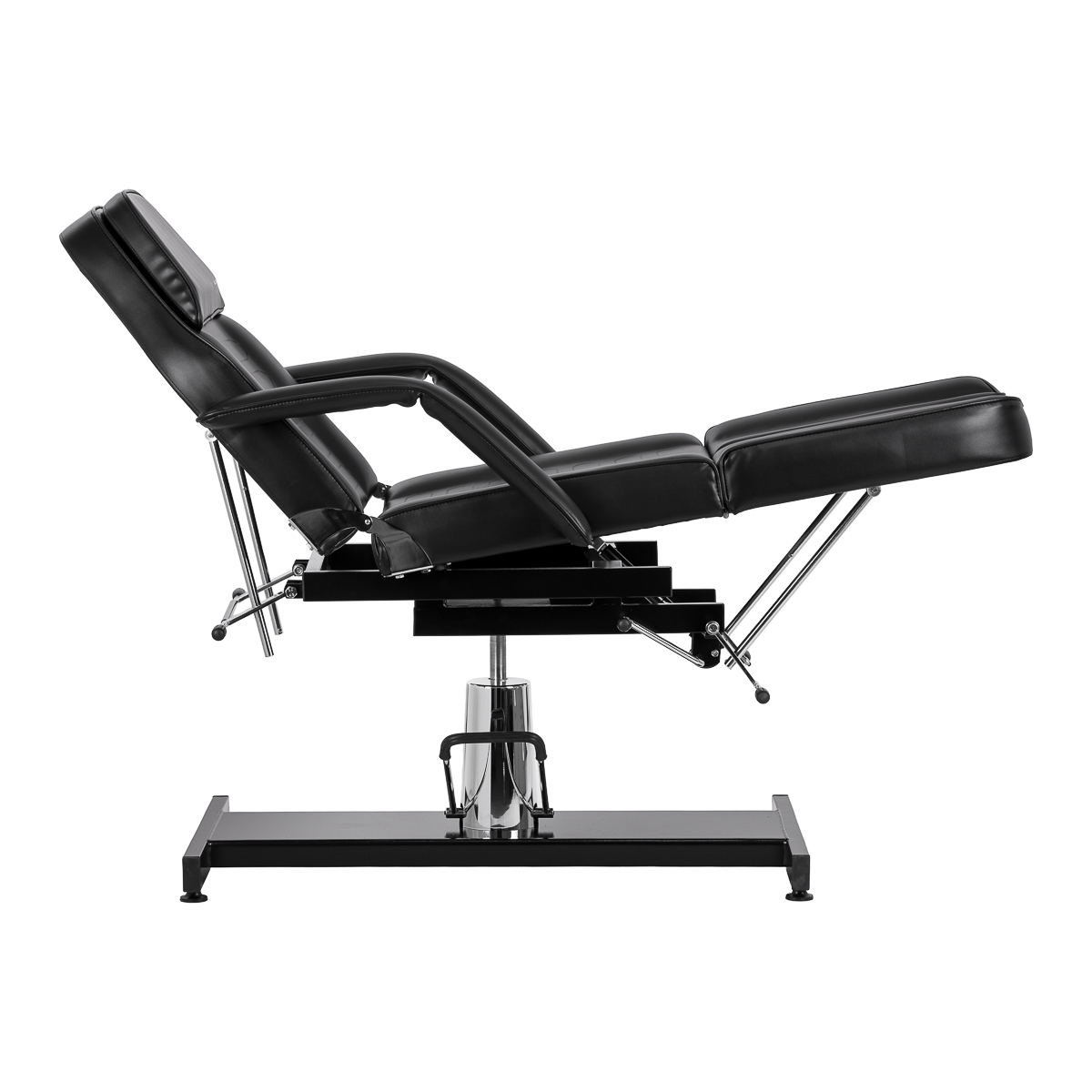 Fotel kosmetyczny hydrauliczny do pedicure Sillon 210 z kołyską i dzielonym podnóżkiem czarny 7
