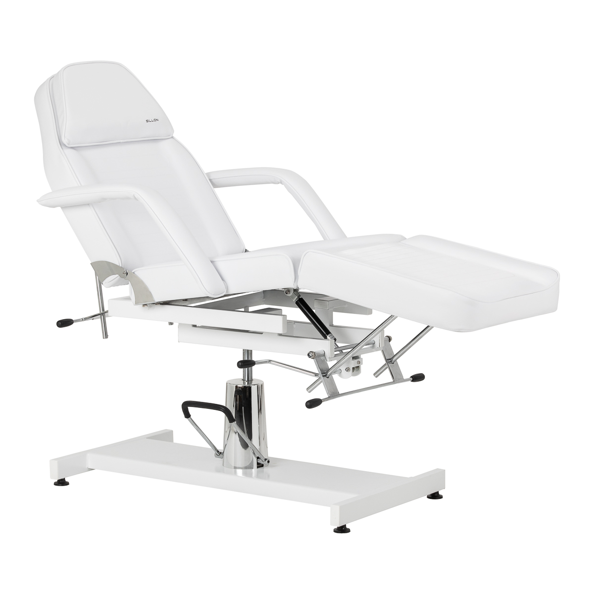 Fotel kosmetyczny hydrauliczny Sillon 210 z kołyską biały 3