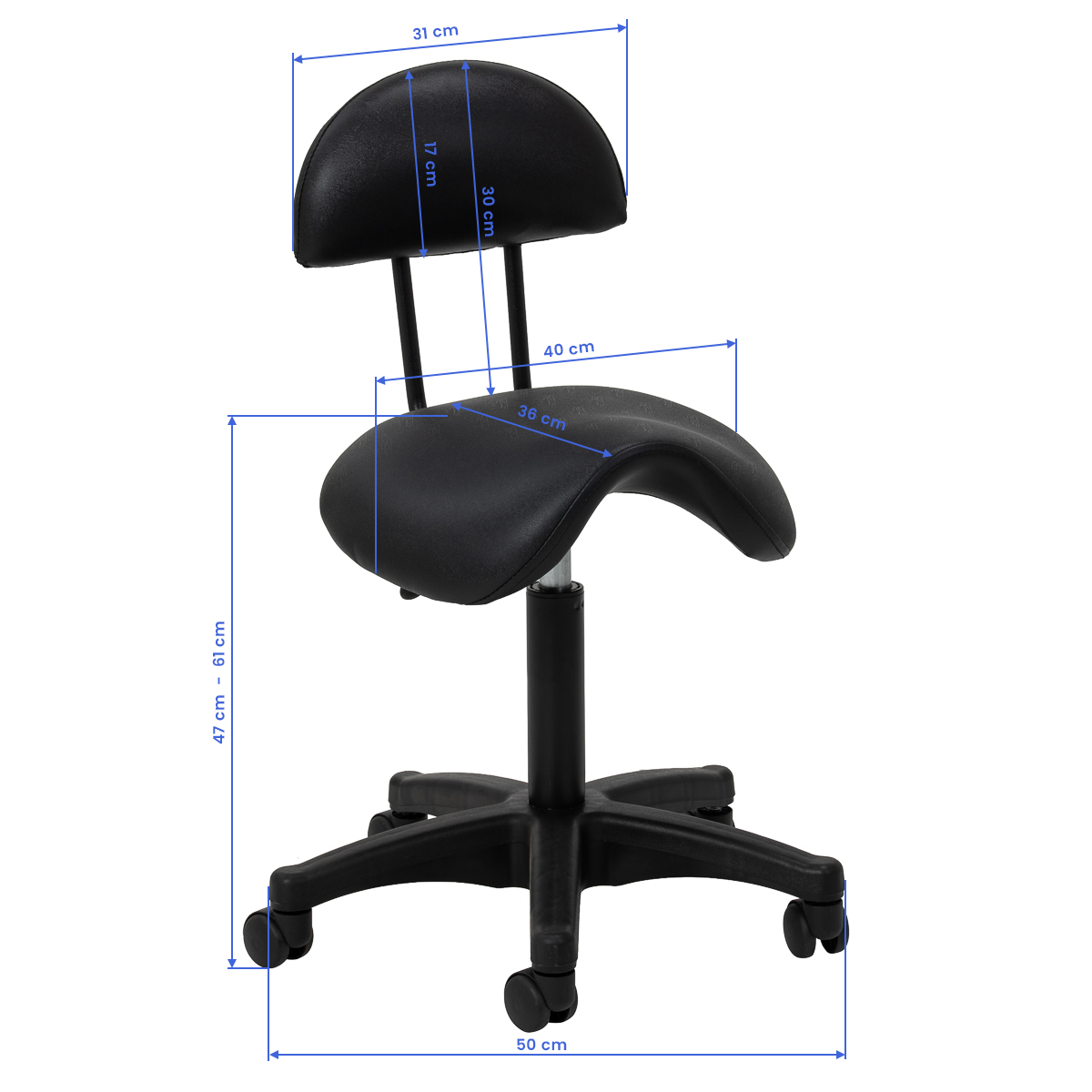 Taboret kosmetyczny 6001B czarny 8