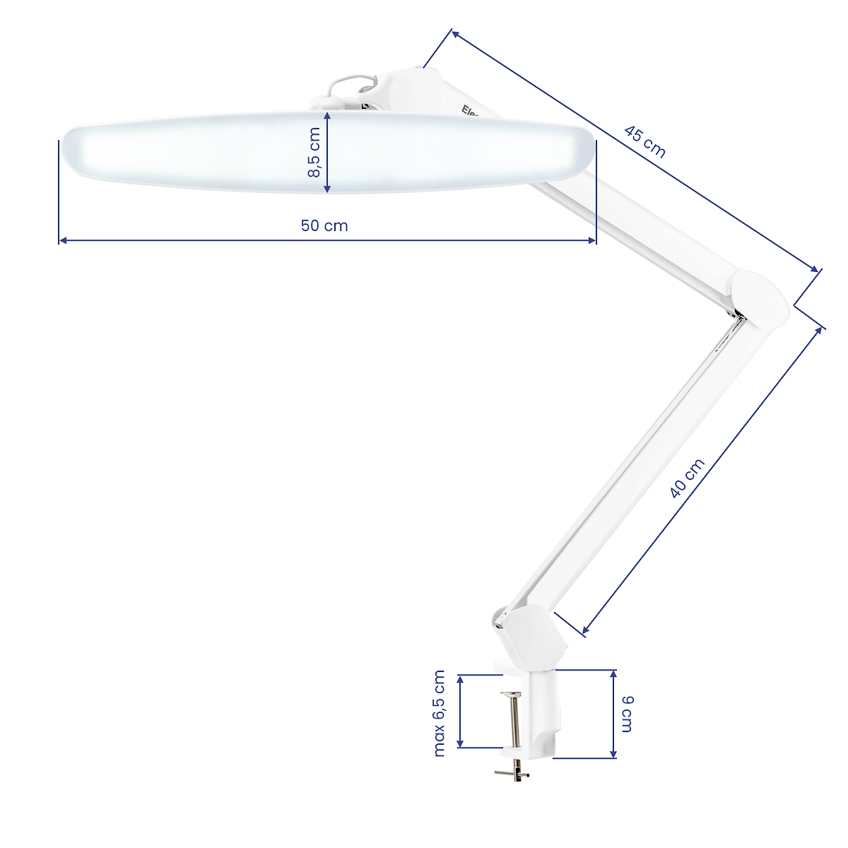 Lampa warsztatowa Elegante LED biała 7