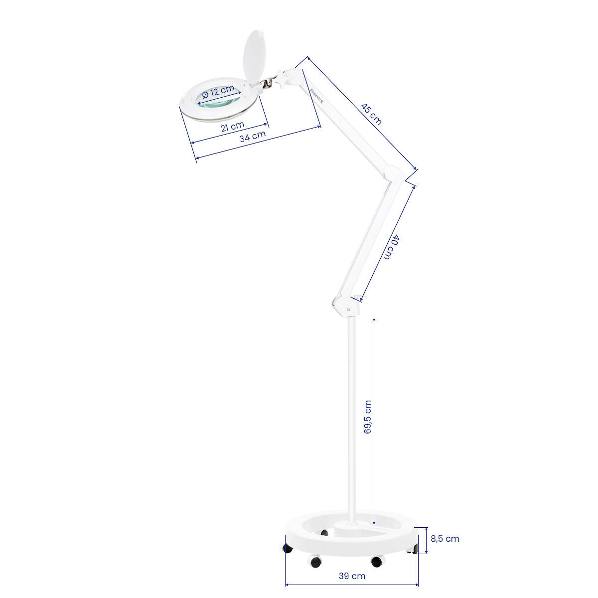 Lampa lupa Elegante 6031 60 led smd 3d ze statywem reg. natężenie światła 10