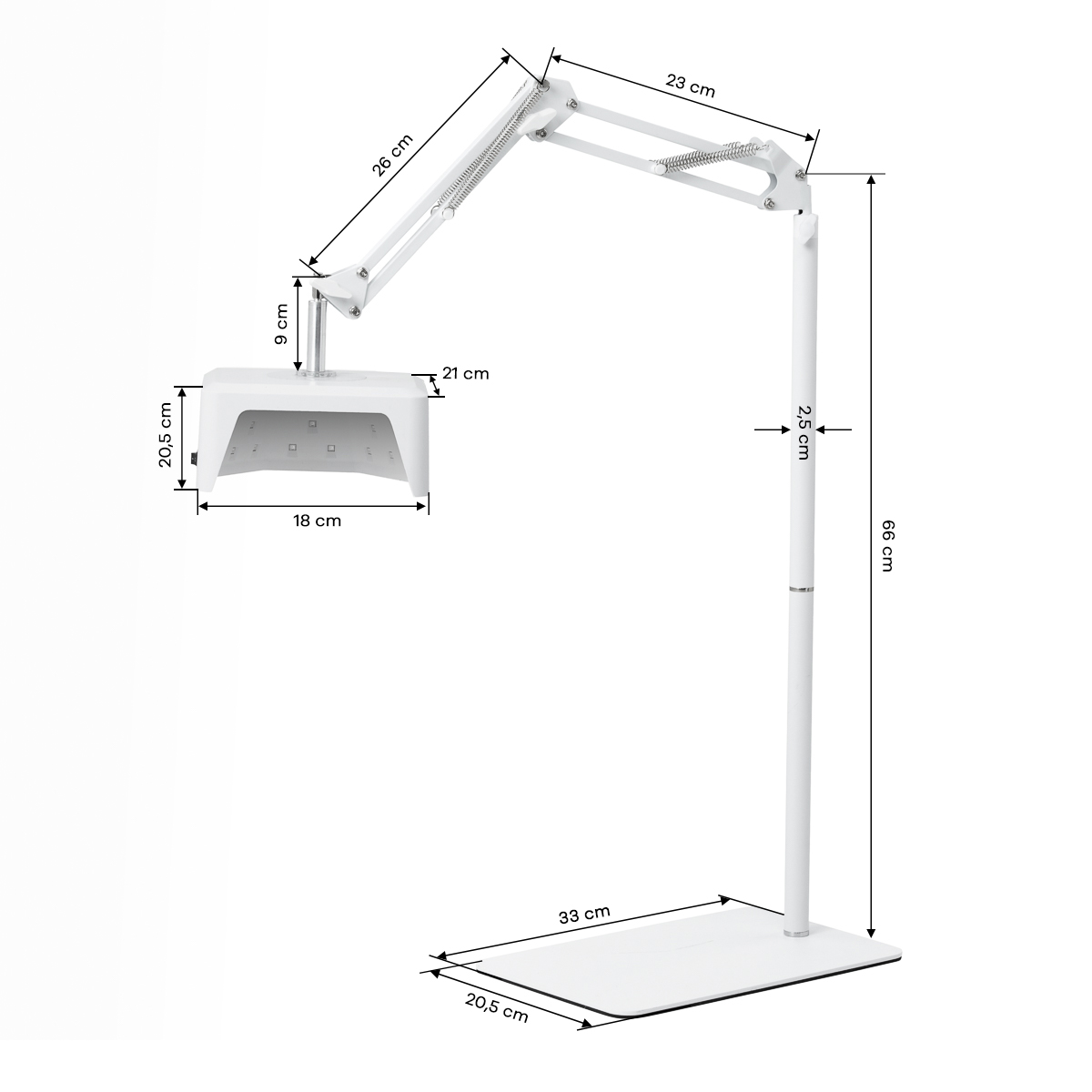 Lampa UV LED Glow 112 z metalowym dnem 48W do pedicure na statywie 7
