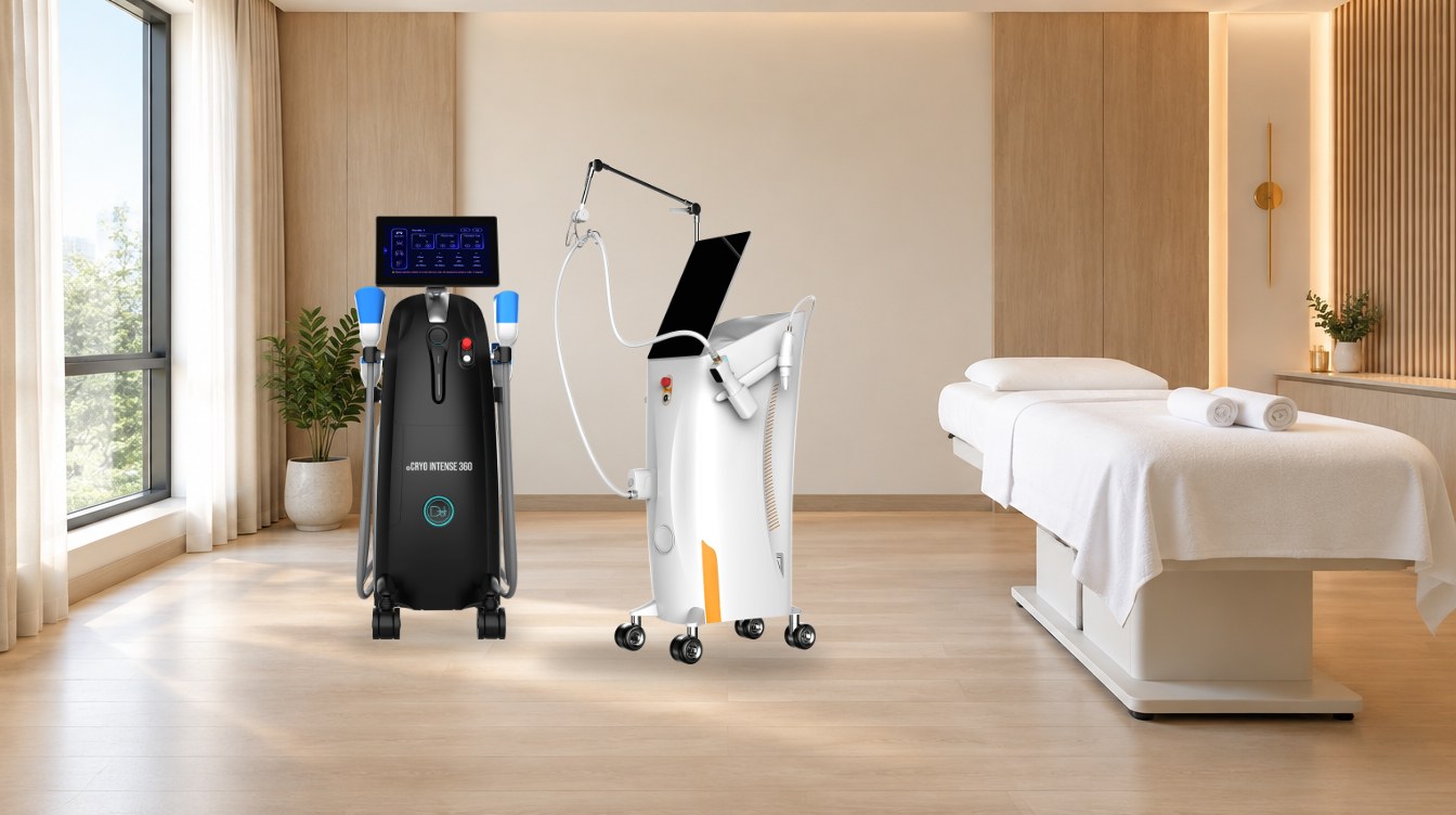 Gabinet kosmetyczny z urządzeniami DOT Beauty: kriolipoliza CryoIntense 360 i laser diodowy DOTSmooth PRO